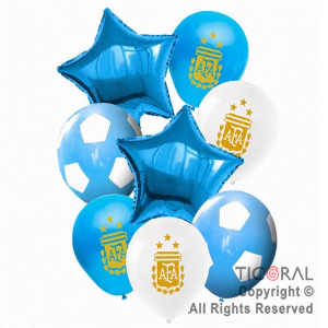 SET DE GLOBOS METALIZADO ESCUDO AFA X 8 UNIDADES